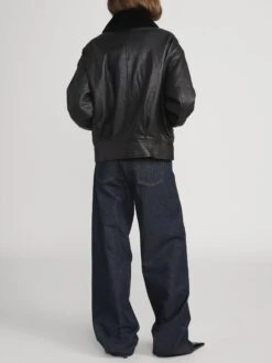 The Nightcap Bomber -- Black -FRAME Clothing Shop WP26LJA014 BLK 2270 jacket back image