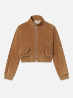 The Suede Harrington Jacket -- Light Camel