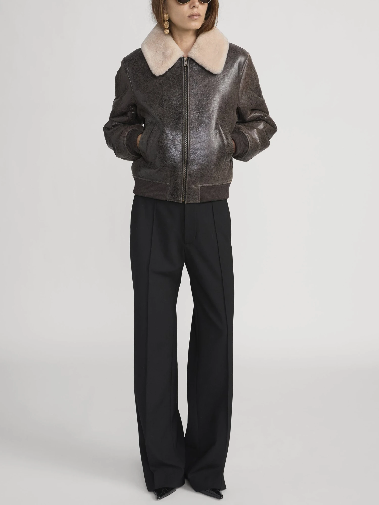 The Shrunken Shearling Bomber -- Cardamom 2 The Shrunken Shearling Bomber -- Cardamom - Image 2