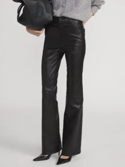 The Leather Reboot -- Black 11 The Leather Reboot -- Black -FRAME Clothing Shop WP26LPA005 BLK WP26KSW058 SLVR 1120 pants side angle image