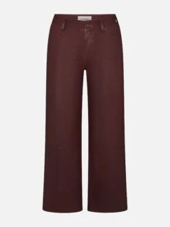 Le Slim Palazzo Leather Crop -- Oxblood