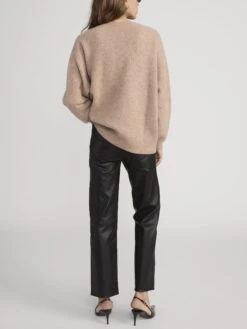 The Cashmere Brushed V Sweater -- Light Camel -FRAME Clothing Shop WP26LPA008 BLK WP26KSW066 LTCM 2454 sweater back image