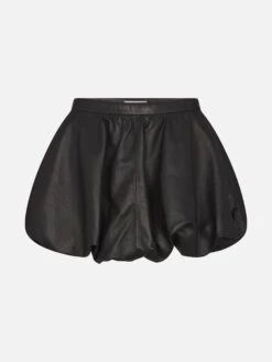 The Leather Bubble Skirt -- Black