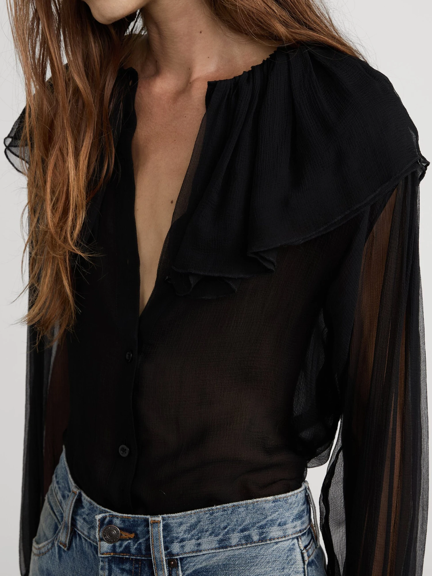 The Tiered Statement Blouse -- Black 4 The Tiered Statement Blouse -- Black - Image 4