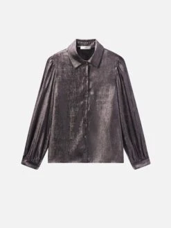 The Shiny Staple Blouse -- Gunmetal