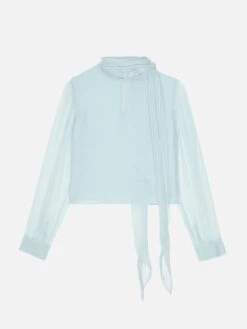 The Wisp Tie Blouse -- Sky Blue