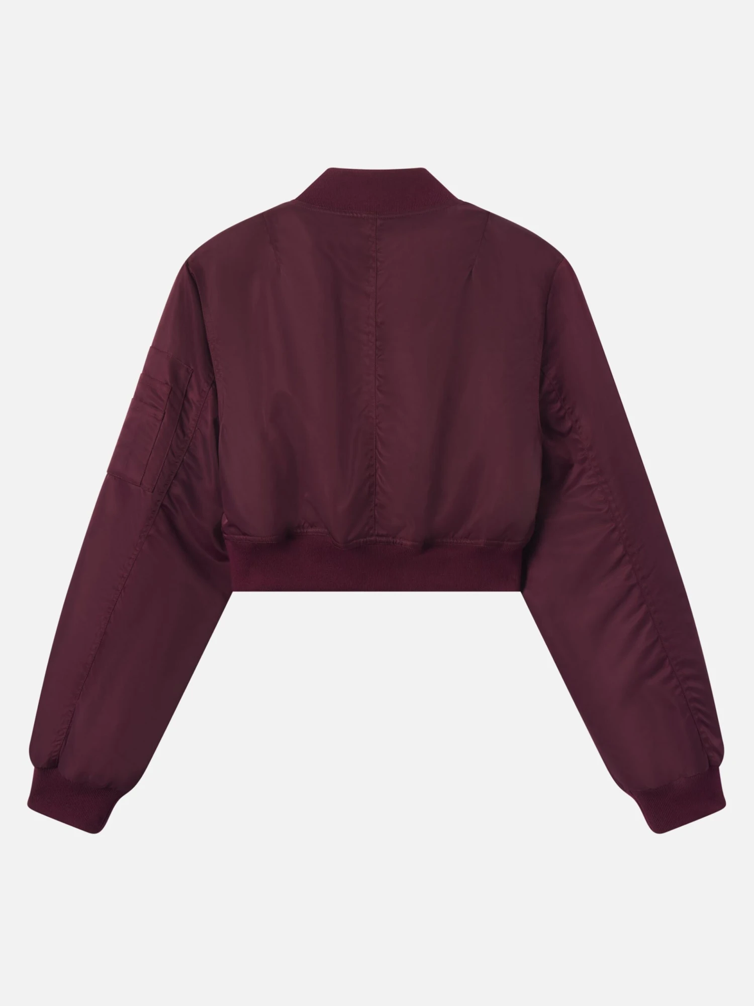 The Cropped Nylon Bomber -- Cabernet 3 The Cropped Nylon Bomber -- Cabernet - Image 3