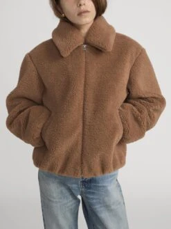The Teddy Bomber -- Camel 9 The Teddy Bomber -- Camel -FRAME Clothing Shop WP26WJA007 CAML 2296 jacket front image
