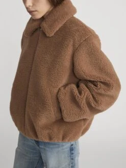 The Teddy Bomber -- Camel 11 The Teddy Bomber -- Camel -FRAME Clothing Shop WP26WJA007 CAML 2299 jacket side angle image
