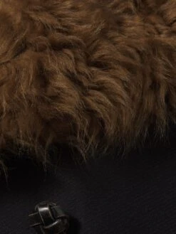 The Shearling Classic Coat -- Black -FRAME Clothing Shop WP26WOW002 BLK FABRICDETAIL OPTION2 coat texture detail image