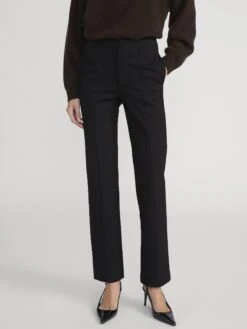 The Sleek Trouser -- Black 8 The Sleek Trouser -- Black -FRAME Clothing Shop WP26WPA015 BLK 2853 pants front image