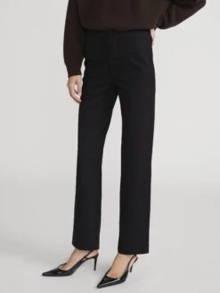 The Sleek Trouser -- Black 10 The Sleek Trouser -- Black -FRAME Clothing Shop WP26WPA015 BLK 2861 pants side angle image