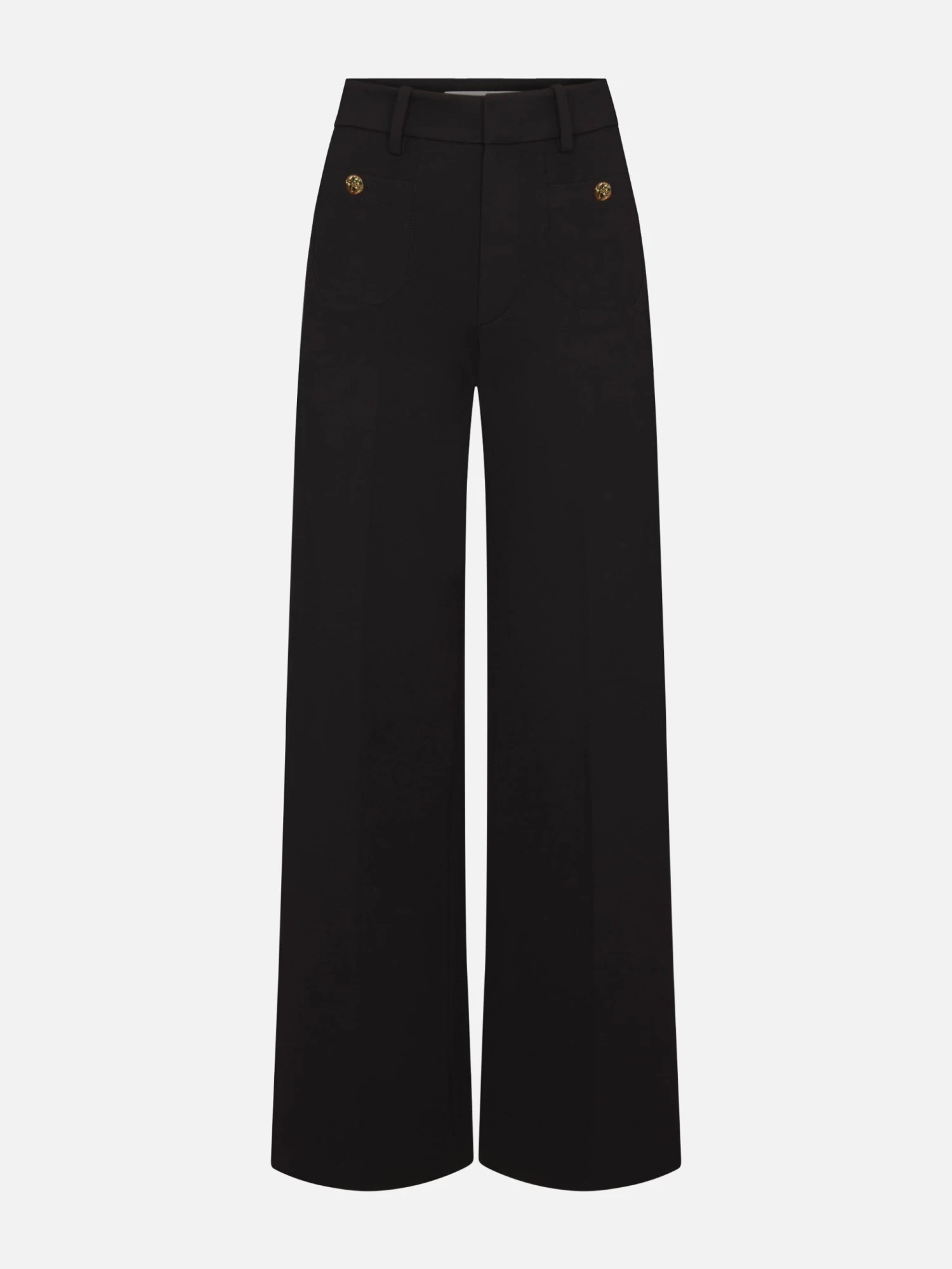The Slim Palazzo Trouser -- Black 1 The Slim Palazzo Trouser -- Black