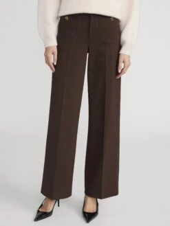 The Slim Palazzo Trouser -- Americano 9 The Slim Palazzo Trouser -- Americano -FRAME Clothing Shop WP26WPA020 AMER 2605 V2 pants front image