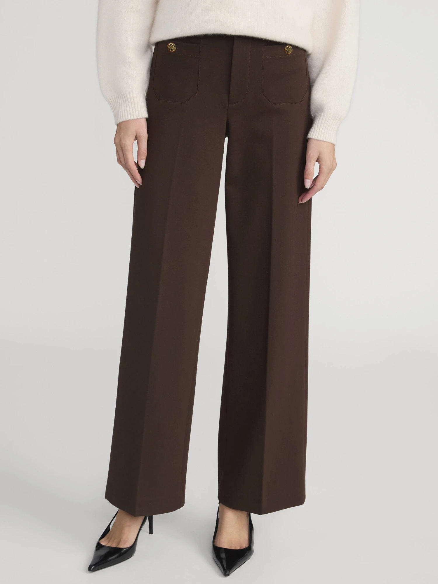 The Slim Palazzo Trouser -- Americano 3 The Slim Palazzo Trouser -- Americano - Image 3