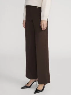 The Slim Palazzo Trouser -- Americano 11 The Slim Palazzo Trouser -- Americano -FRAME Clothing Shop WP26WPA020 AMER 2615 V2 pants side angle image