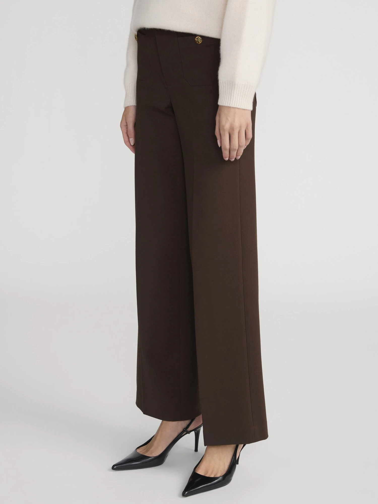 The Slim Palazzo Trouser -- Americano 5 The Slim Palazzo Trouser -- Americano - Image 5