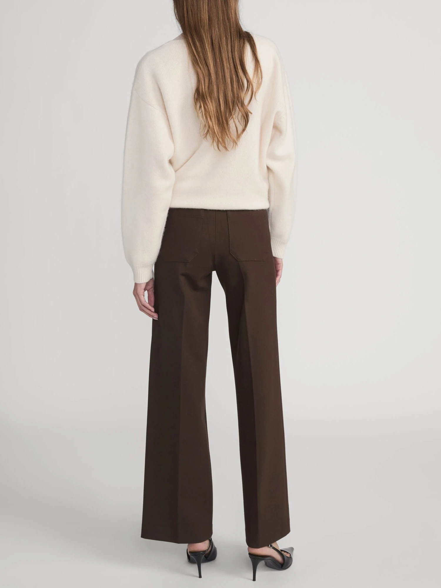 The Slim Palazzo Trouser -- Americano 6 The Slim Palazzo Trouser -- Americano - Image 6