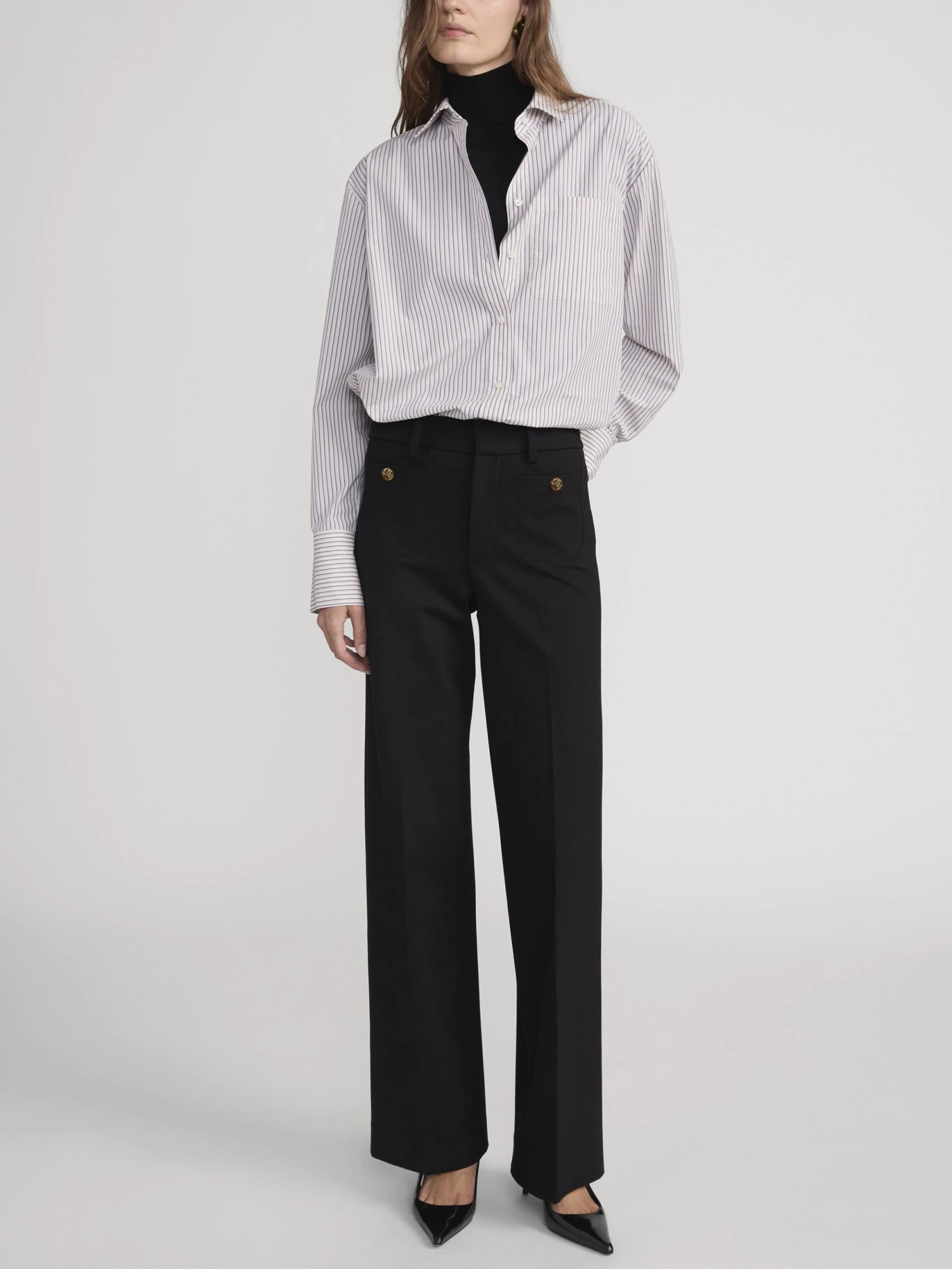 The Slim Palazzo Trouser -- Black 2 The Slim Palazzo Trouser -- Black - Image 2