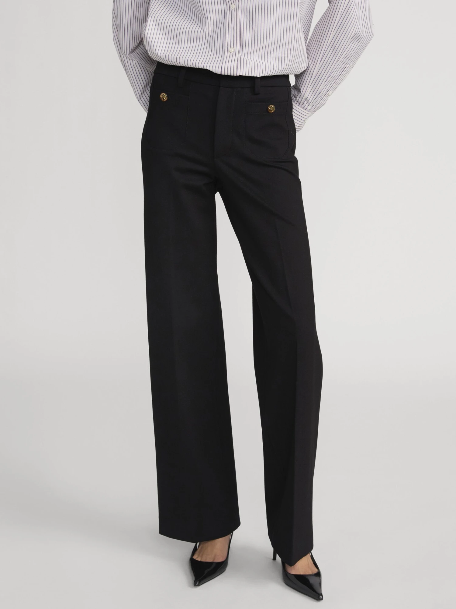 The Slim Palazzo Trouser -- Black 3 The Slim Palazzo Trouser -- Black - Image 3