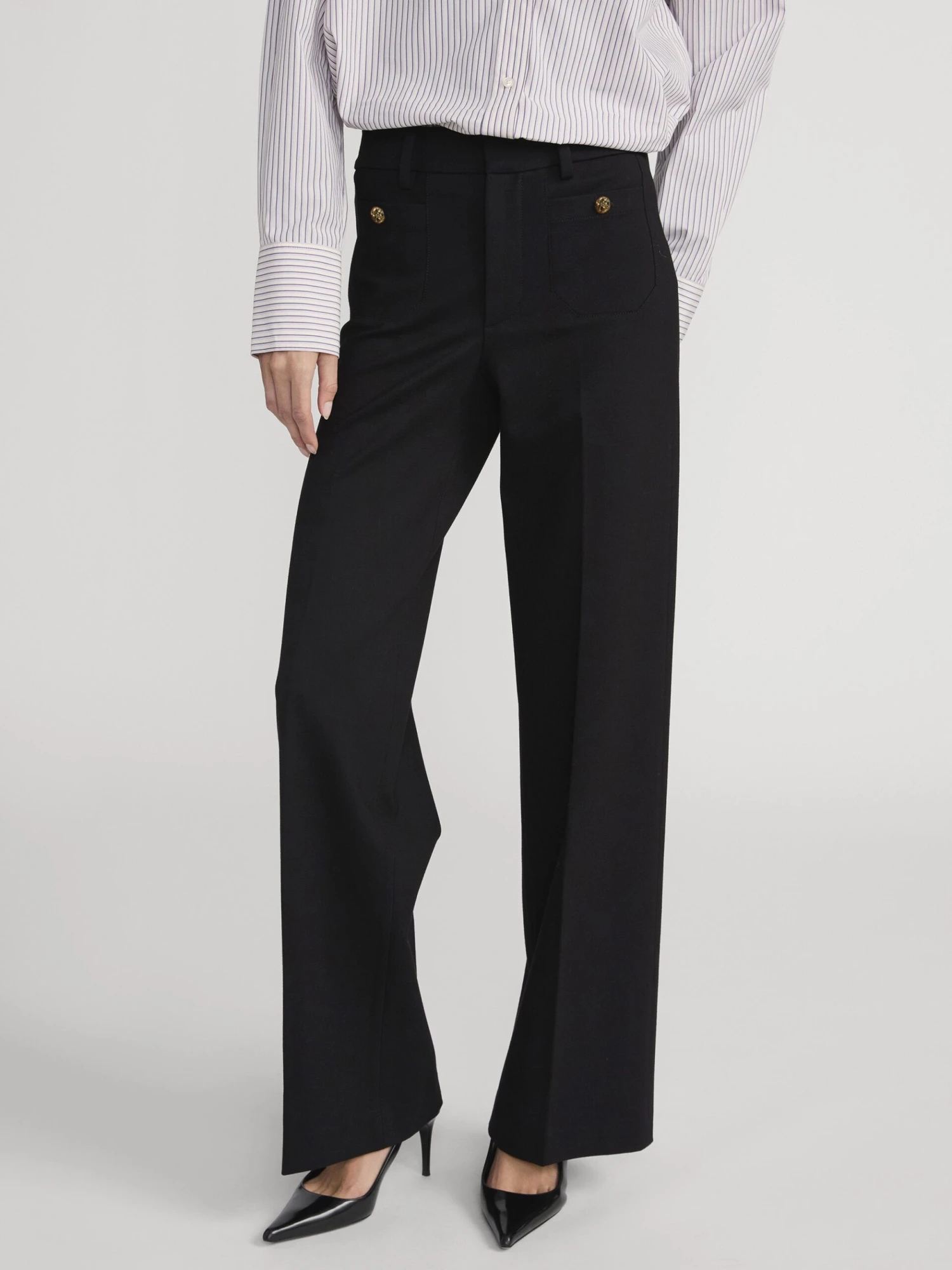 The Slim Palazzo Trouser -- Black 5 The Slim Palazzo Trouser -- Black - Image 5