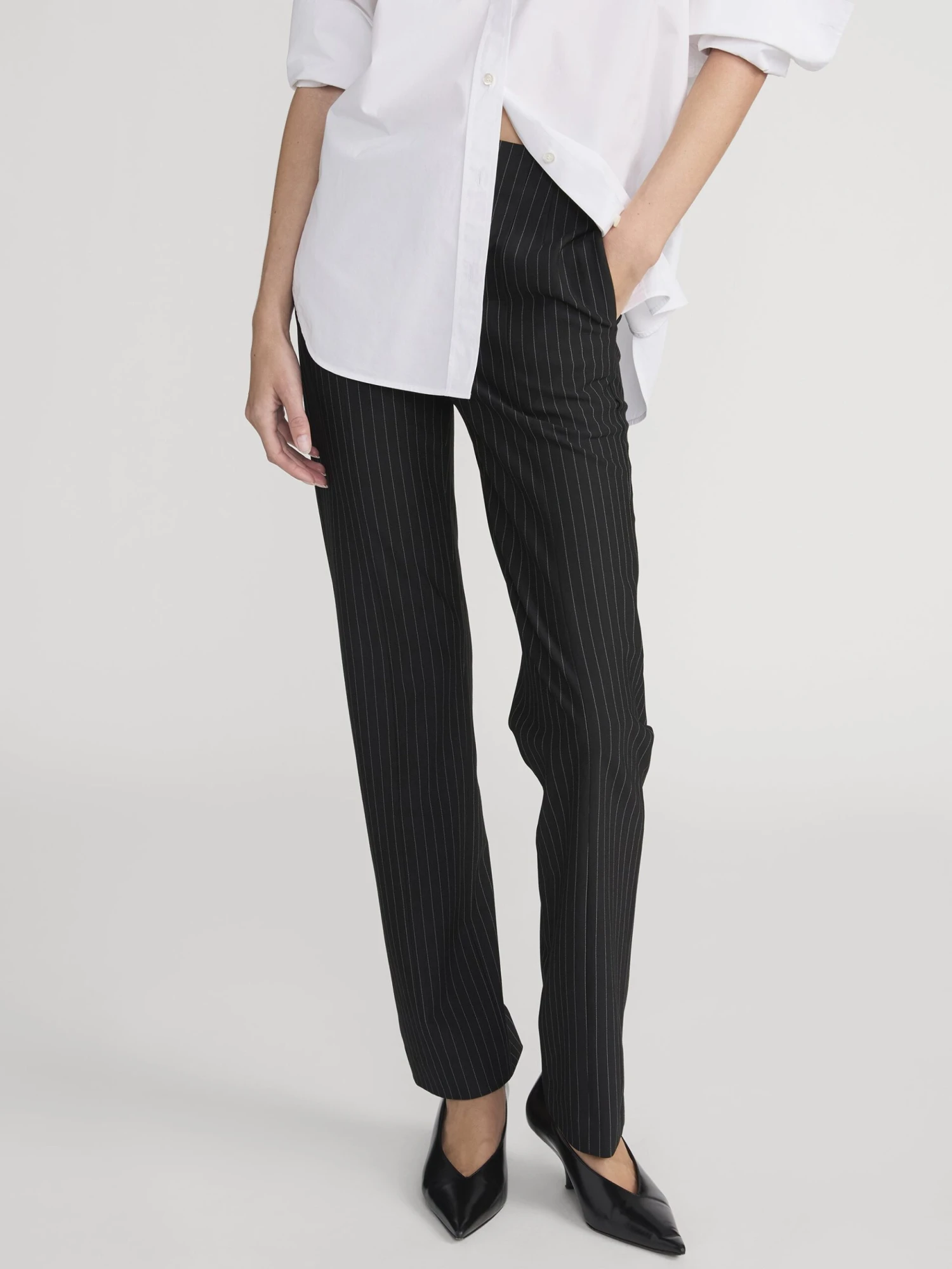 The Sleek Trouser -- Black Pinstripe 3 The Sleek Trouser -- Black Pinstripe - Image 3