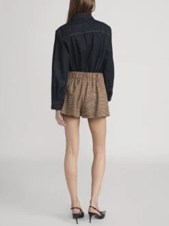 The Refract Mini Short -- Brown Multi 12 The Refract Mini Short -- Brown Multi -FRAME Clothing Shop WP26WST004 BRML 7036216 RINS 3150 shorts back image