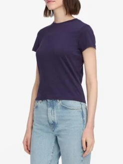 The Baby Tee -- Royal Purple -FRAME Clothing Shop WS24JTE003 RYPL 10140 top side angle image