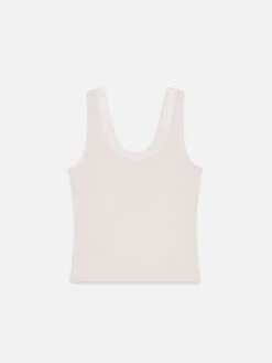 The Satin Trim Tank -- Alabaster -FRAME Clothing Shop WS25JKT020 ABST BACK tank back packshot image