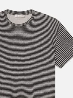 The Linen Baby Tee -- Black Multi -FRAME Clothing Shop WS25JTE006 BKMU DETAIL top front detail packshot image