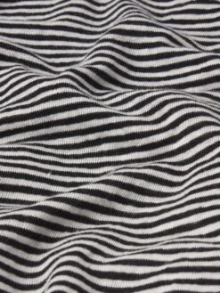 The Linen Baby Tee -- Black Multi -FRAME Clothing Shop WS25JTE006 BKMU FABRIC DETAIL top texture detail image