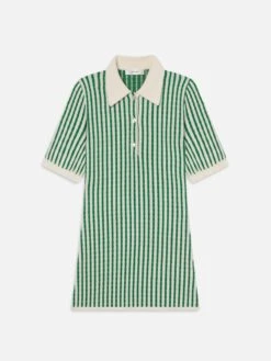 The Cable Polo Dress -- Kelly Green Multi