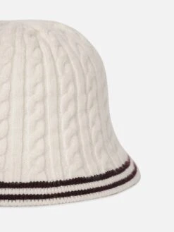 The Cable Bucket Hat -- Burgundy Multi 6 The Cable Bucket Hat -- Burgundy Multi -FRAME Clothing Shop WS25KHT001 BRGM DET hat front detail packshot image