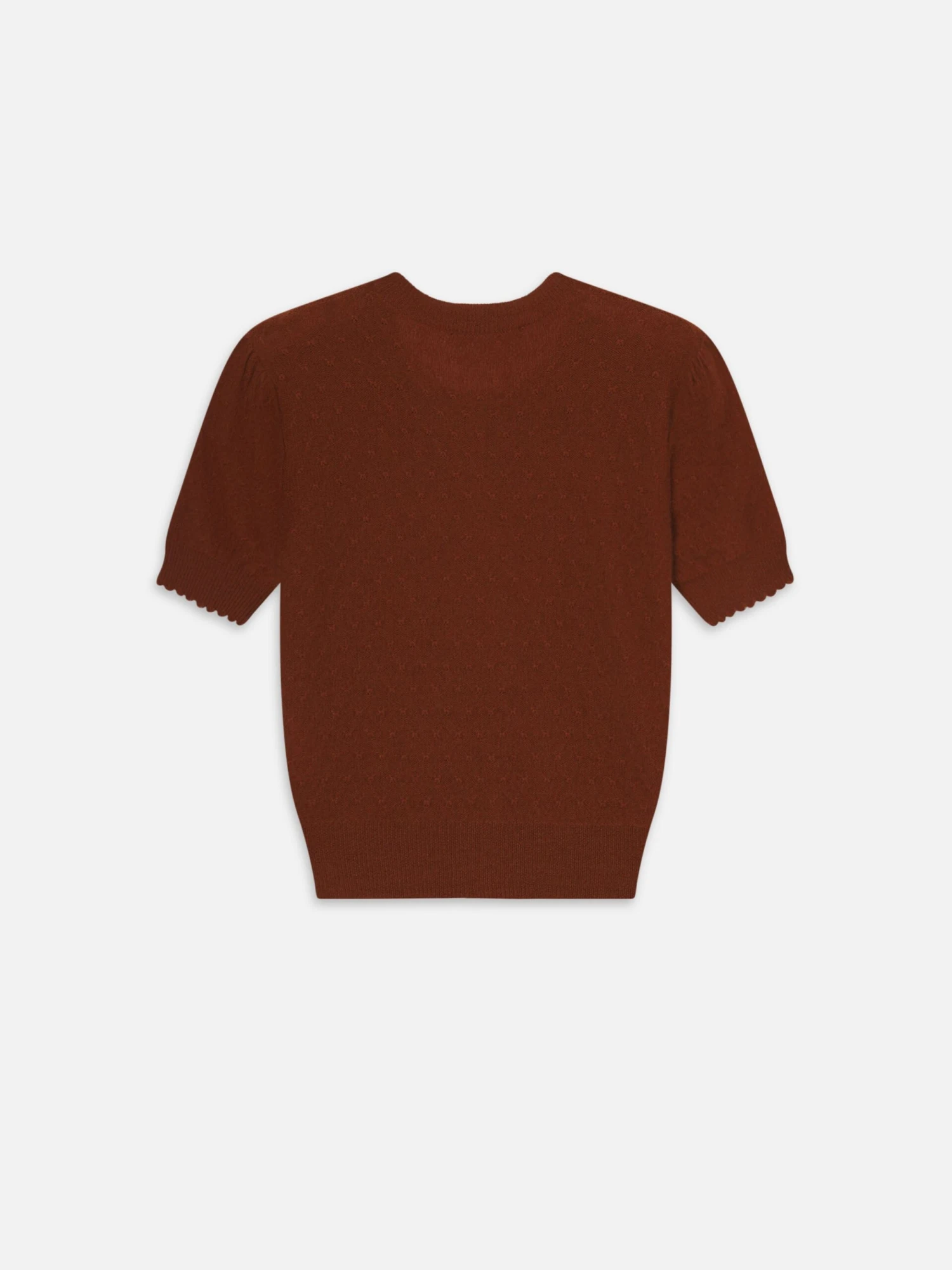 The Cashmere Pointelle Cardi -- Chestnut 3 The Cashmere Pointelle Cardi -- Chestnut - Image 3