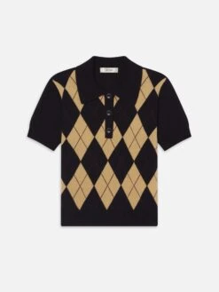 The Argyle Short Sleeve Polo -- Navy Multi