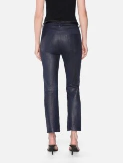 The Leather Reboot Crop -- Dark Indigo -FRAME Clothing Shop WS25LPA001 DKIN 01461 pants back image