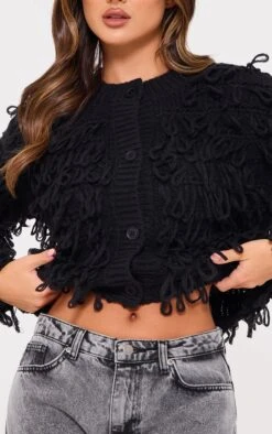 Prettylittlething Black Loop Knit Crew Neck Button Up Cardigan 8 Prettylittlething Black Loop Knit Crew Neck Button Up Cardigan -FRAME Clothing Shop a00db15316473a837baae78ad4554414ba728e0f cnj6275 4