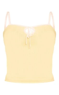Prettylittlething Lemon Contrast Tie Cami Top -FRAME Clothing Shop a2191ddc65a0b58e00a08b0e7e4ba5c520f1e721 CNN6477 5 lemon contrast tie cami top