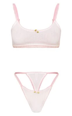 White Contrast Pointelle Bralette Thong Set 9 White Contrast Pointelle Bralette Thong Set -FRAME Clothing Shop a26e27292412b87af4f17f1b30e1889d0bdefebf CNN9933 5 white contrast pointelle bralette thong set