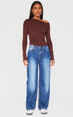 PrettyLittleThing Chocolate Fine Knit Asymmetric Bardot Top – Deconstructed Gauze Knitwear 7 PrettyLittleThing Chocolate Fine Knit Asymmetric Bardot Top – Deconstructed Gauze Knitwear -FRAME Clothing Shop a3d96476cb428b358c986379921d509b1a1ce734 cnl3343 3