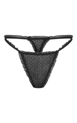 Prettylittlething Black Textured Mesh Frill Edge Thong -FRAME Clothing Shop a4626c712a0a5be999f92306170da658bb3d881d CNL2599 5 black textured mesh frill edge thong
