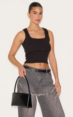 PrettyLittleThing Black Slim Curved Shoulder Bag - Minimalist Day-to-Night Underarm Handbag -FRAME Clothing Shop a462dec6826a9a5c751ab641a019bb52a8505355 CNL8009 5 black slim shoulder bag