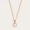PrettyLittleThing Gold Diamante Pendant Necklace – Adjustable Dainty Layering Jewelry
