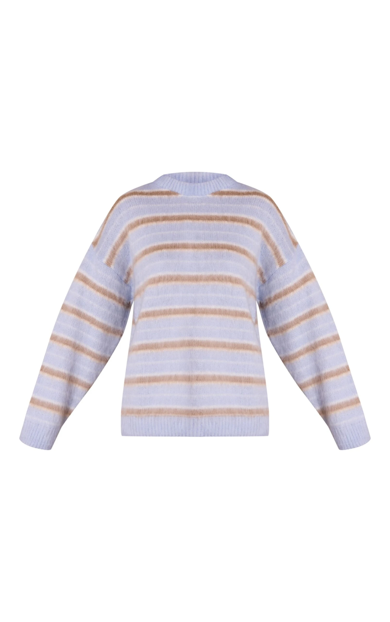 Prettylittlething Brown Striped Brushed Knit Sweater 5 Prettylittlething Brown Striped Brushed Knit Sweater - Image 5