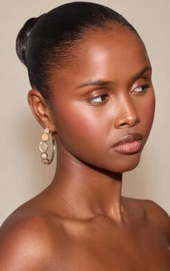 Prettylittlething Gold Multi Resin Hoop Earrings