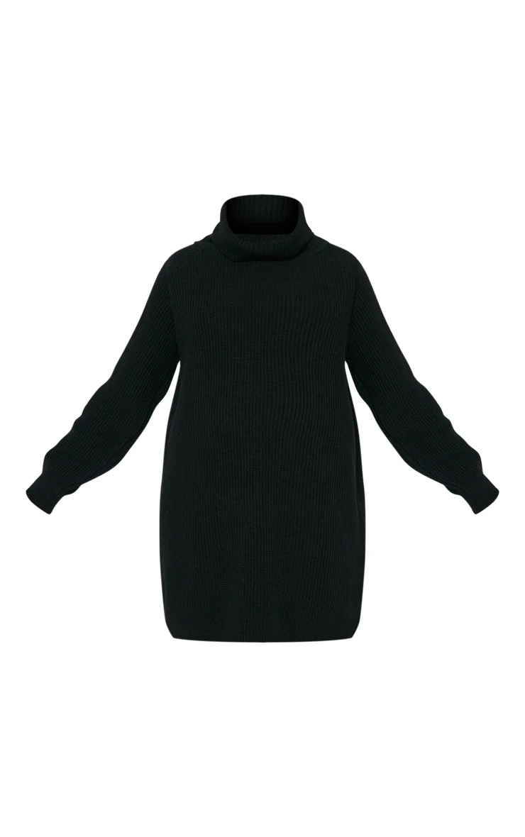 PrettyLittleThing Maternity Black Knit High Neck Oversized Sweater Dress 5 PrettyLittleThing Maternity Black Knit High Neck Oversized Sweater Dress - Image 5