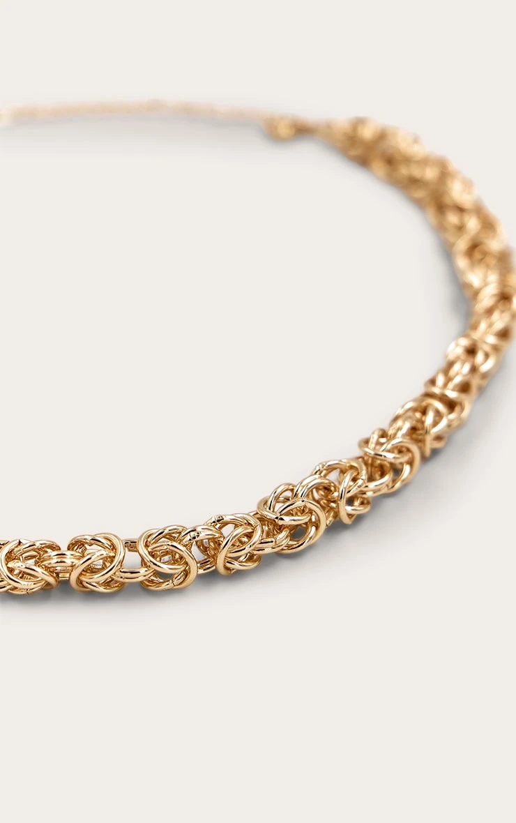 Gold Recycled Steel Double Link Layered Chain Necklace - Bold Minimalist Jewelry 3 Gold Recycled Steel Double Link Layered Chain Necklace - Bold Minimalist Jewelry - Image 3