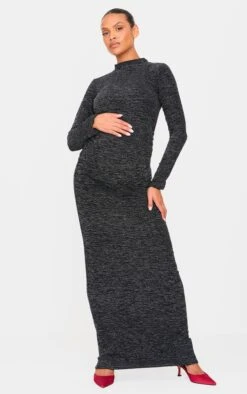 Prettylittlething Maternity Black Glitter Long Sleeve Maxi Dress -FRAME Clothing Shop ae011746e23f5acabc5c3bd440be0f468736c6c5 cnl1346 3