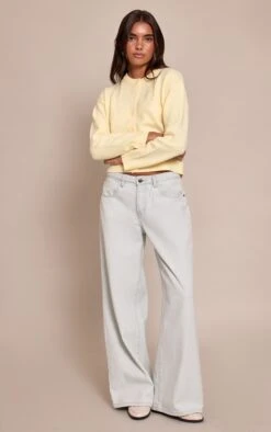 Prettylittlething Lemon Crew Neck Knit Cardigan -FRAME Clothing Shop b42a249b78897eb60abf38761cfe51d6e6baa0ff CNN6371 3 lemon crew neck knit cardigan