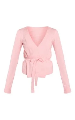 Prettylittlething Pink Pilates Wrap Knitted Cardigan -FRAME Clothing Shop b572ed7528fc51ea07693731fb6a5b34d80e1d1c CNO9340 5 pink pilates wrap knitted cardigan